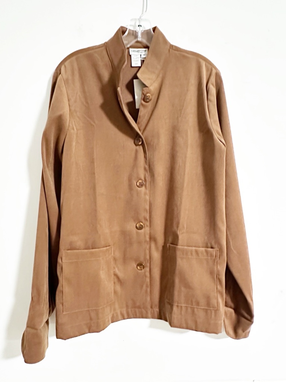 Coldwater Creek Copper Brown Stand Collar Button Front Jacket Size Small NWOT